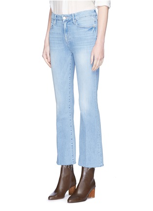 Front View - Click To Enlarge - ALEXANDER MCQUEEN - 'Le Crop Mini Boot' frayed cuff flared jeans