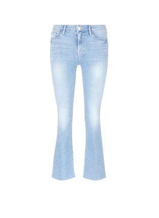 Main View - Click To Enlarge - ALEXANDER MCQUEEN - 'Le Crop Mini Boot' frayed cuff flared jeans