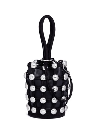 Detail View - Click To Enlarge - ALEXANDER WANG - 'Roxy' round stud mini caged leather bucket bag