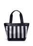Detail View - Click To Enlarge - ALEXANDER WANG - Leather panel woven stripe tote