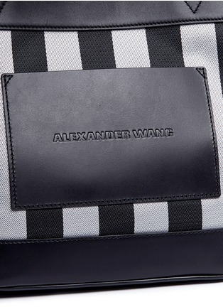  - ALEXANDER WANG - Leather panel woven stripe tote