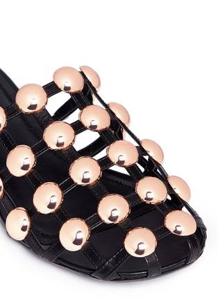 Detail View - Click To Enlarge - ALEXANDER WANG - 'Amelia' dome stud caged leather slides