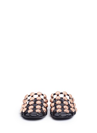 Front View - Click To Enlarge - ALEXANDER WANG - 'Amelia' dome stud caged leather slides