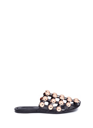 Main View - Click To Enlarge - ALEXANDER WANG - 'Amelia' dome stud caged leather slides