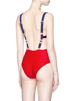 Back View - Click To Enlarge - RYE  - 'Vo-vo' open back one-piece swimsuit