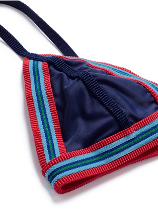 Detail View - Click To Enlarge - RYE  - 'Twirl' stripe border triangle bikini top