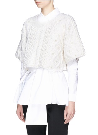 Front View - Click To Enlarge - CO - Faux pearl cropped wool-cashmere sweater