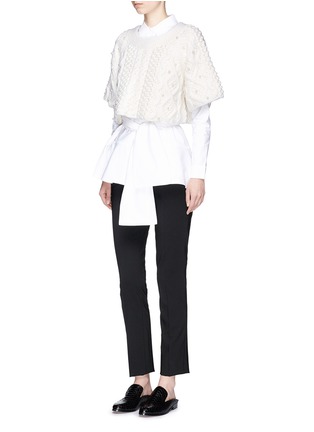 Figure View - Click To Enlarge - CO - Faux pearl cropped wool-cashmere sweater