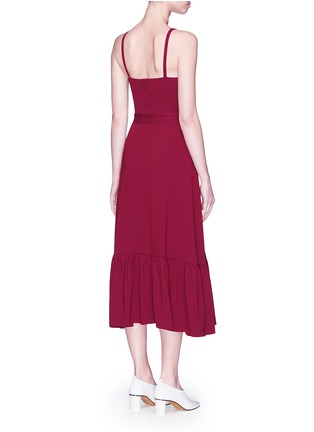 Back View - Click To Enlarge - CO - Belted ruffle crepe dress