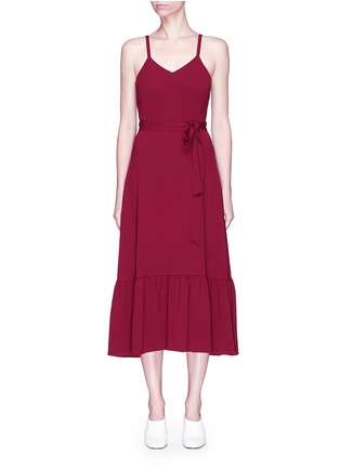 Main View - Click To Enlarge - CO - Belted ruffle crepe dress