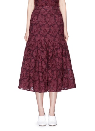 Main View - Click To Enlarge - CO - Floral fil coupé flared skirt