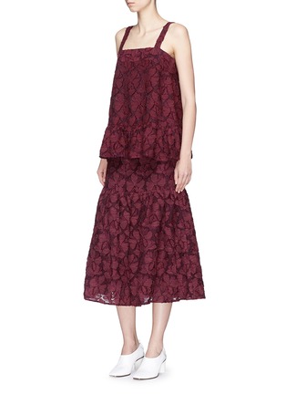 Figure View - Click To Enlarge - CO - Floral fil coupé flared skirt