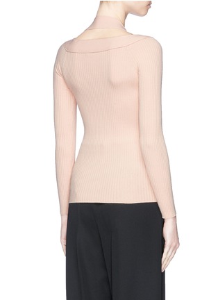 Back View - Click To Enlarge - CÉDRIC CHARLIER - Halterneck band rib sweater
