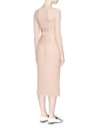 Back View - Click To Enlarge - CÉDRIC CHARLIER - Halterneck band rib knit dress