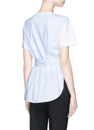 Back View - Click To Enlarge - CÉDRIC CHARLIER - Stripe tie apron hem T-shirt