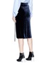 Back View - Click To Enlarge - CÉDRIC CHARLIER - Drawstring ruched ruffle velvet midi skirt