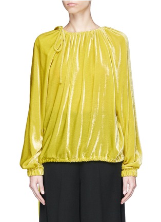 Main View - Click To Enlarge - CÉDRIC CHARLIER - Drawstring crushed velvet top