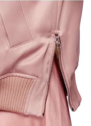 Detail View - Click To Enlarge - CÉDRIC CHARLIER - Zip outseam satin bomber jacket