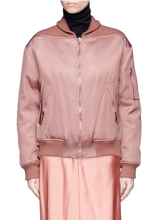 Main View - Click To Enlarge - CÉDRIC CHARLIER - Zip outseam satin bomber jacket