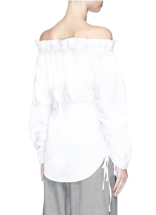 Back View - Click To Enlarge - CÉDRIC CHARLIER - Ruffle off-shoulder poplin top