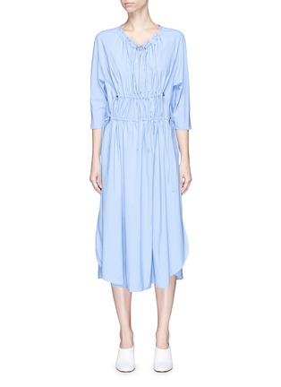 Main View - Click To Enlarge - CÉDRIC CHARLIER - Drawstring ruched ripstop dress