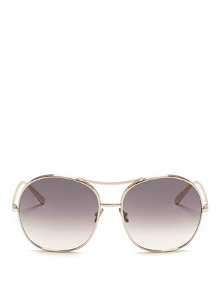 Main View - Click To Enlarge - CHLOÉ - Oval frame metal sunglasses