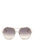 Main View - Click To Enlarge - CHLOÉ - Oval frame metal sunglasses
