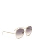 Figure View - Click To Enlarge - CHLOÉ - Oval frame metal sunglasses