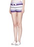 Front View - Click To Enlarge - LEM LEM - 'Adia' stripe drawstring shorts