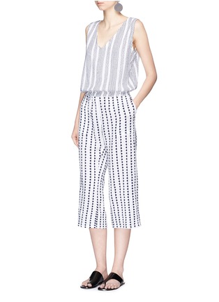Figure View - Click To Enlarge - LEM LEM - 'Yeshi' stripe cotton V-neck jumpsuit