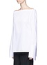 Detail View - Click To Enlarge - DION LEE - Double sleeve tie poplin top