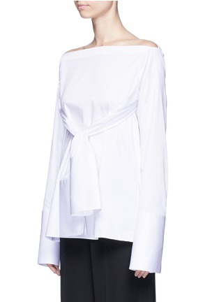 Front View - Click To Enlarge - DION LEE - Double sleeve tie poplin top