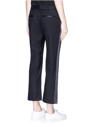 Back View - Click To Enlarge - DION LEE - 'Evening' satin outseam cropped wool tuxedo pants