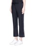 Front View - Click To Enlarge - DION LEE - 'Evening' satin outseam cropped wool tuxedo pants