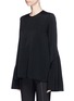 Detail View - Click To Enlarge - ELLERY - 'Backlash' detachable necklace flared sleeve top