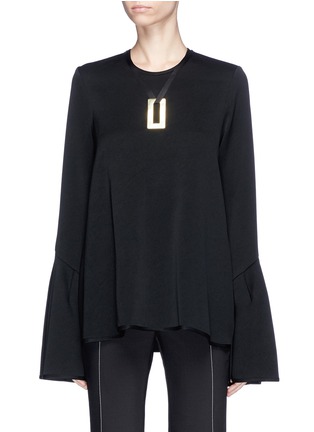 Main View - Click To Enlarge - ELLERY - 'Backlash' detachable necklace flared sleeve top