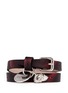 Main View - Click To Enlarge - ALEXANDER MCQUEEN - Double wrap camouflage print skull charm leather bracelet