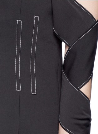 Detail View - Click To Enlarge - ELLERY - 'Magik' tie sleeve crepe long dress