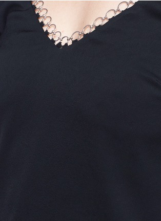 Detail View - Click To Enlarge - ELLERY - 'Beaumont' chain V-neck tie sleeve satin camisole
