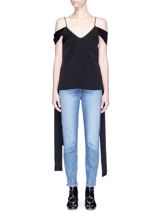 Main View - Click To Enlarge - ELLERY - 'Beaumont' chain V-neck tie sleeve satin camisole