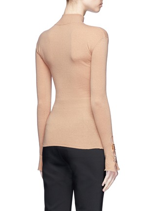 Back View - Click To Enlarge - ELLERY - 'Yours Sincerely' barbell cuff funnel neck sweater