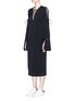Front View - Click To Enlarge - ELLERY - 'Crescendo' lace-up flared sleeve long dress