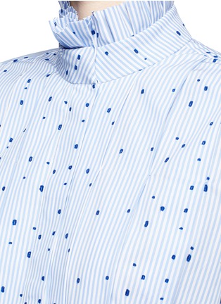 Detail View - Click To Enlarge - ELLERY - 'Angelus' dot fil coupé pleated stripe shirt