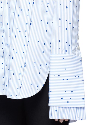 Detail View - Click To Enlarge - ELLERY - 'Angelus' dot fil coupé pleated stripe shirt