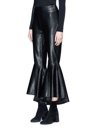 Front View - Click To Enlarge - ELLERY - 'Sinuous' cropped full flare leather pants