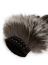 Detail View - Click To Enlarge - ALEXANDER MCQUEEN - Stud cuff fox fur short leather gloves