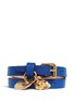 Main View - Click To Enlarge - ALEXANDER MCQUEEN - Double wrap skull charm leather bracelet