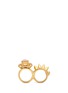 Detail View - Click To Enlarge - ALEXANDER MCQUEEN - Swarovski crystal spike stud two finger ring