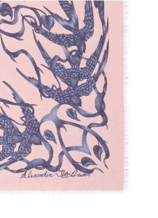 Detail View - Click To Enlarge - ALEXANDER MCQUEEN - Bird and thorn print modal-silk scarf
