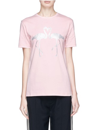 Main View - Click To Enlarge - ÊTRE CÉCILE - Glitter flamingo print T-shirt